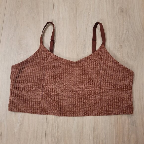 AERIE | Heathered Ribbed Bralette Sports Bra | Sz. XL - Picture 1 of 4